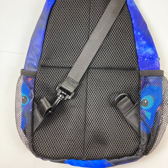 Stitch Messenger Sling Bag Crossbody 1 Shoulder Strap Backpack Blue & Black 14x3 - Picture 5 of 8